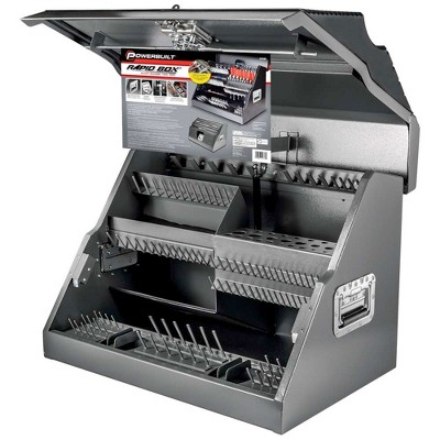 Powerbuilt 26 Inch Rapid Box Slant Front Toolbox with Tool Magnets - Gray