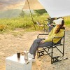 Metal Frame Outdoor Mesh Fabric Back Rocker Camping Chair,Portable Folding Rocking Arm Chair with Cup Holder,Heavy Duty Rocker Chair-Coolbibila - 3 of 4