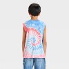 Boys' Americana Tie-Dye Cutoff Tank Top - art class™ Blue/White/Red - 2 of 3