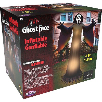 Fun World 6 ft Inflatable Blow-Up Ghostface Outdoor Yard Decoration - Size  - Black