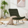 CAVINAS Upholstered Rocking Chair with Wide Backrest and Seat Wood Base, Ergonomic Lounge Chair with Teddy Fabric - 4 of 4