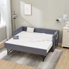 GDFStudio Milton Modern Wood and Velvet Twin Size Daybed - 2 of 4
