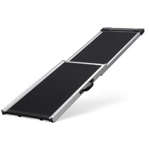 LAOTIES Foldable Aluminum Dog Ramp with Non-Slip Mat,Portable Pet Ladder for Cars,Trucks,Beds And Couches - 1 of 4