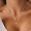 HTUTWOO Shell Necklace for Women,14k Gold Plated Layered Starfish  SeaShell Pearl Pendant Charm Necklace, Adjustable Chain for Summer Beach Vacation - 3 of 4