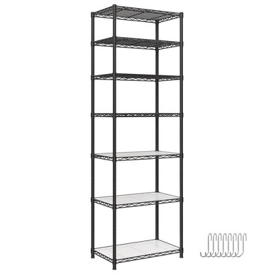 SONGMICS Garage Shelving, Wire Shelving Unit, Kitchen Storage Rack with Adjustable Shelves, for Living Room, Garage, Black