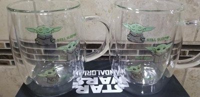 JoyJolt Star Wars Tie Fighter Double Wall Glass Mugs - Set of 2 - 2 oz.