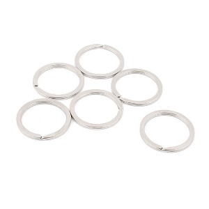 Unique Bargains Metal Flat Split Ring Keychain for Car Home Luggage 1.3" Dia 6 Pcs - 1 of 4