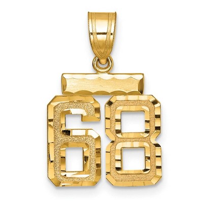 Black Bow Jewelry 14k Yellow Gold, Varsity Collection, Small D/C Pendant Number 68