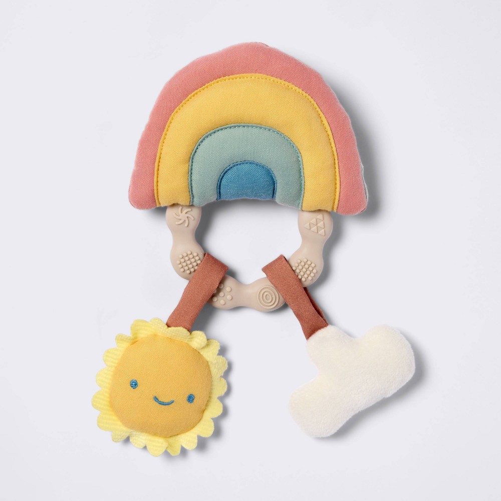 Photos - Rattle / Teether Handheld Plush Rattle Baby Toy - Rainbow - Cloud Island™