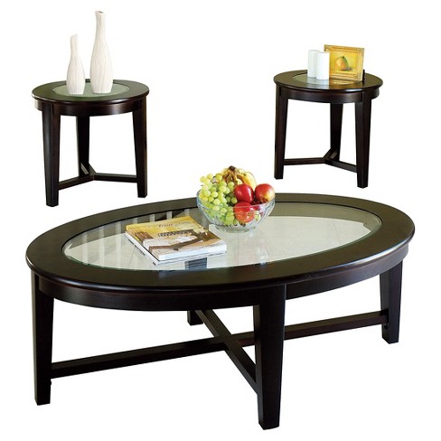 3 Piece Kort Pack Coffee End Table Set Espresso Acme Furniture Target