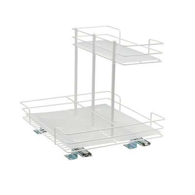 HOUSEHOLD ESSENTIALS Double-sided 2-Shelf Nickel Pantry Organizer