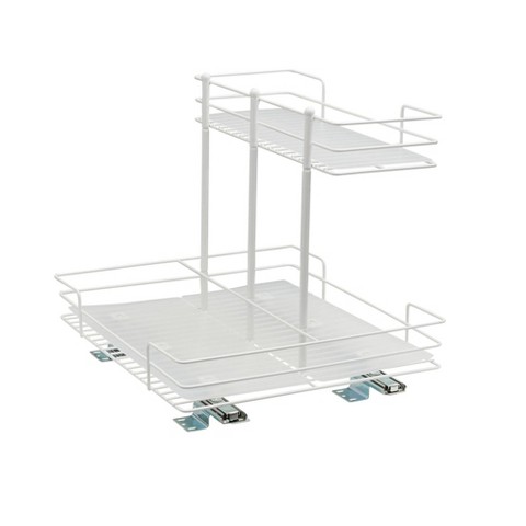 Household Essentials Double-Sided Pantry Organizer White: Steel Kitchen Storage, Cabinet Organizers, 1-Year Warranty