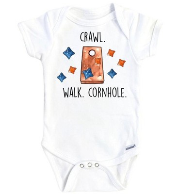 Cornhole Crawl Onesie® Baby Boy Girl Clothes Infant Bodysuit Funny Cute Newborn GS1