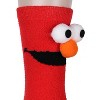 Sesame Street Socks 3D Eyes Elmo Adult Chenille Fuzzy Plush Crew Socks For Men Women 1 Pair Red - 3 of 4