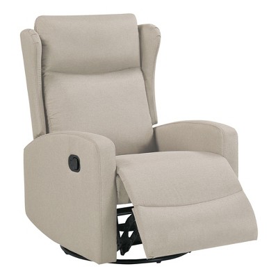 Lirago Rocking Swivel Recliner Chair with 360 degrees Rotation-Adjustable Lumbar Support Light Gray 26.4"W * 37.4"D * 40.6"H