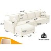 4-Seat Sofa with Ottoman for Living Room, Deep Seat Cloud Couch with Cushions, Plush Corduroy Lounge Sofa with Wood Frame-Coolbibila - 4 of 4
