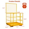 43"x45" Foldable Forklift Safety Cage, 1400LBS Yellow Capacity Work Platform with Safety Harness Aerial Platform for Lifting Loader - 2 of 4