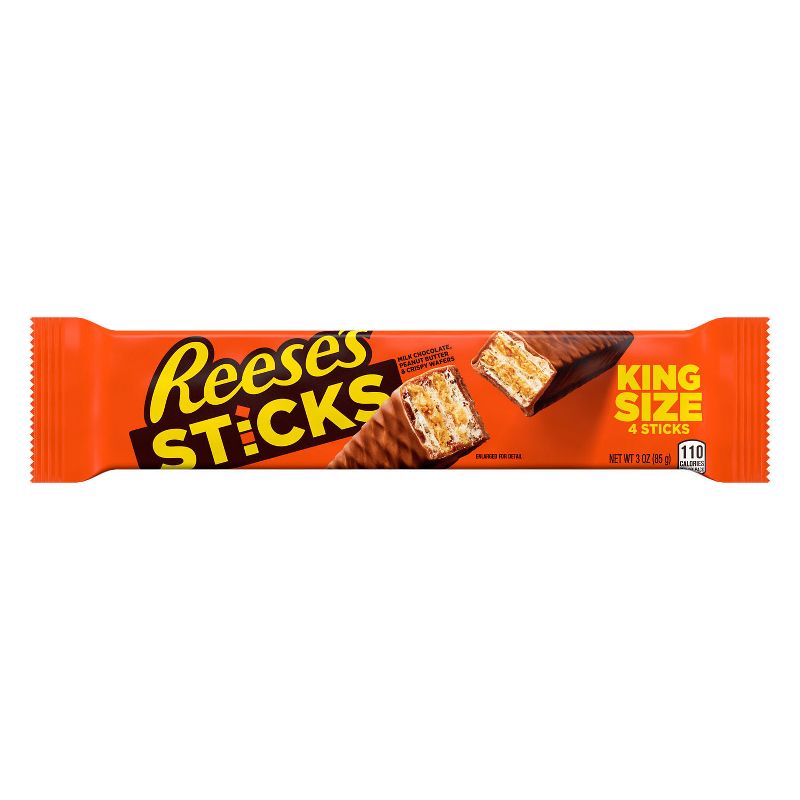 Reese&#39;s King Size Milk Chocolate Peanut Butter &#38; Crispy Wafers Sticks Candy - 3oz/4ct, 1 of 7