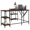 vidaXL Desk Brown Oak 54.7 in.x54.7 in.x29.5 in. Engineered Wood - 3 of 4