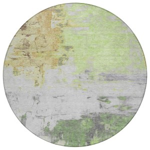 Artichoke Green And Gold Abstract Washable Indoor Outdoor Area Rug - 1 of 4