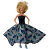 Doll Clothes Superstore Handmade Elegant Evening Gown for Barbie – Metallic Silver Background Design - 2 of 4