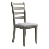 24/7 Shop At Home Set of 2 Windsong Ladder Back Cushioned Dining Chairs Gray: Upholstered, Parsons Style, Wood Frame - 2 of 4