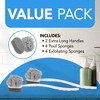 Impresa Extra Long Handled Scrub Brush for Shower with Loofah & Exfoliating Sponge for a Radiant Glow - 2 Pack - 4 of 4