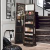 360 Swivel Jewelry Cabinet, Mirror Jewelry Cabinet, Over-the-Door Organizer with Jewelry Storage Interior Mirror, Jewelry Armoire, Gift Idea - 4 of 4