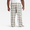 Men's Plaid Ribbed Holiday Matching Family Pajama Pants - Wondershop™ Cream - 2 of 4