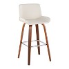 LumiSource Set of 2 Santi Barstools Walnut Wood/Chrome Metal - 2 of 4
