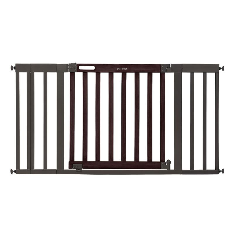 Ingenuity 30 Inch Summer Infant West End Wall or Doorway Installed Safety Pet and Baby Gate with Auto Close Feature, Dark Walnut, 1 of 7