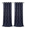 Kate Aurora 2 Pack Delaney Room Darkening Damask Print Grommet Curtain - 2 of 4