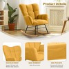 NicBex Velvet Glider Rocking Chair, Upholstered Nursery Rocking Chairs with High Backrest,Modern Rocking Chair,Nursing Chair for Bedroom - 4 of 4