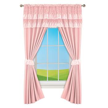 Collections Etc Lace Accent Curtain Set