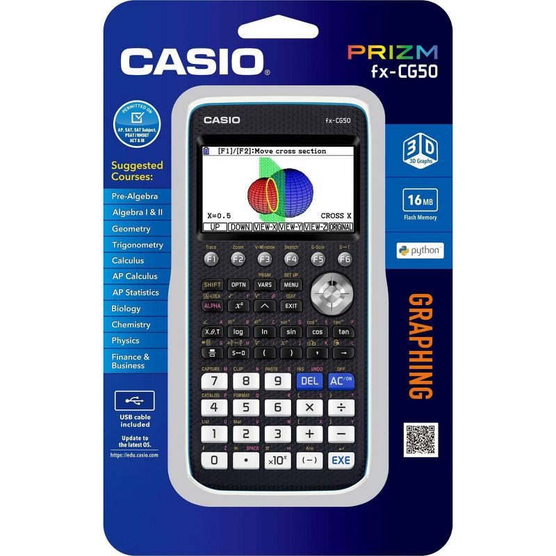 Casio High-Resolution 3D Color Graphing Calculator - Black (FX-CG50), 4 of 6