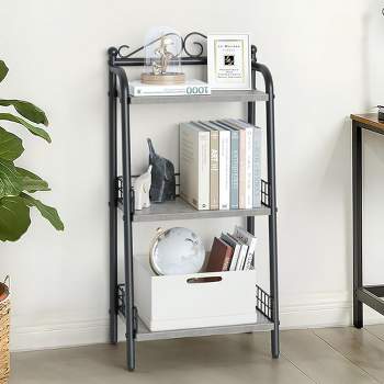 Whizmax 3 Tier Bookshelf, Metal Standing Book Shelves Display Book Rack for Living Room Bedroom Home Office