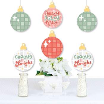 Big Dot of Happiness Groovy Christmas - Disco Ball Ornaments Decorations DIY Pastel Holiday Party Essentials - Set of 20