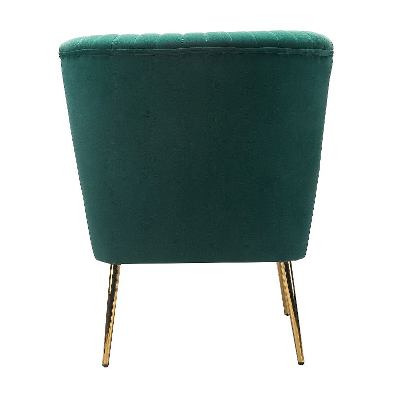 Quentin Velvet Accent Side Chair with Golden Metal Base | Karat Home, 5 of 18
