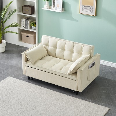 Sleeper Sofa,Modern Sleeper Sofa With Pockets And Two Pillows,Pull-Out Sofa Bed,Upholstered Sofa,Sofa Couch For Living Room-Cuddlewood