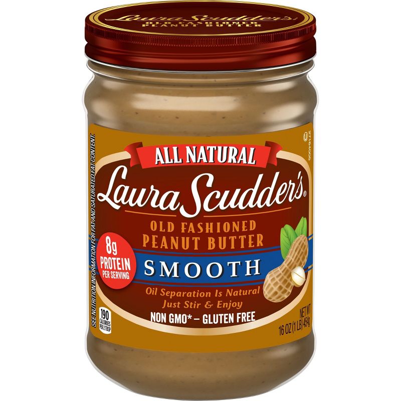 Laura Scudder All Natural Smooth Peanut Butter - 16oz, 1 of 5
