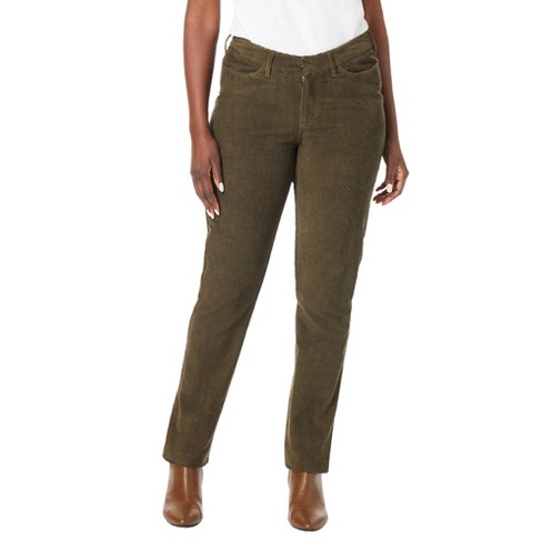 Jessica London Women’s Plus Size Corduroy Trousers, 12 W - Dark Olive Green