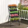 Tangkula 5-Layer Vertical Raised Garden Bed with Wheels Drainage Holes Freestanding Planter with Container Boxes Black - 3 of 4