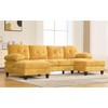 Mocamel U-shaped Sectional Sofa 103.5" Chenille Fabric Couch with Dual Chaise Lounges, Storage Pockets and Armrest Pillows for Living Room - 3 of 4