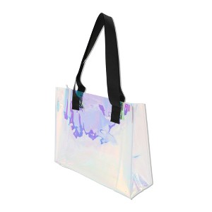 Unique Bargains Holographic Ribbon Handle Gift Bag Multicolor 1Pc - 1 of 4