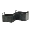 Set of 2 Storage Baskets Dark Brown - Olivia & May: Leather Decorative Baskets for Shelves, Large Oval Design - 2 of 4