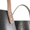 Set of 2 Handled Baskets Metal & Faux Leather - Foreside Home & Garden - 3 of 4