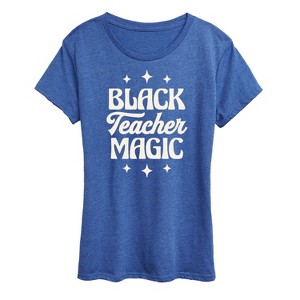 Women's - Instant Message - Black Teacher Magic Short Sleeve Graphic T-Shirt - 1 of 4