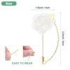 Unique Bargains Wedding Camellia Flower Lapel Pin with Leaf Brooch for Men Suit 3.5 x 1.6 Inch 1 Pc - 3 of 4