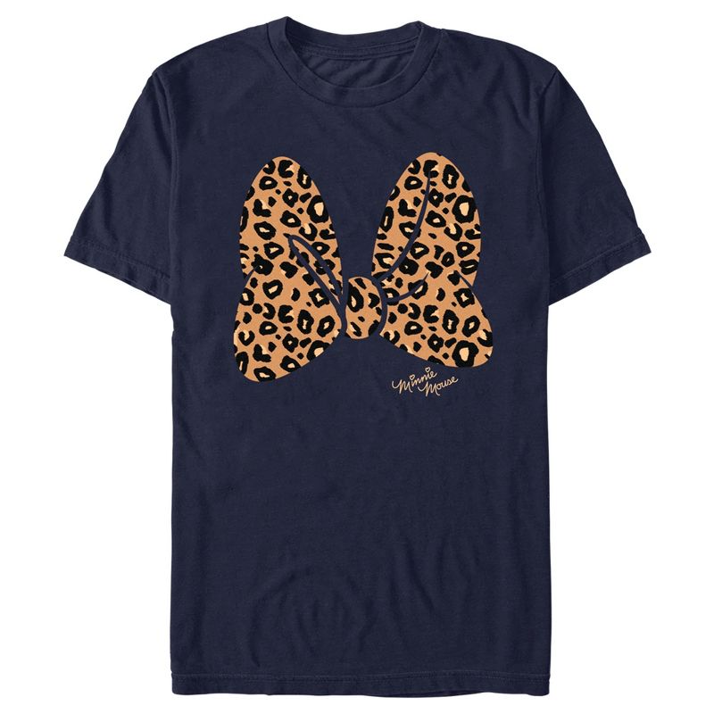 Men's Mickey & Friends Cheetah Print Minnie Mouse Bow T-Shirt, 1 of 6