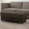 HomeRoots 50" Brown and Black Upholstered Fabric And Faux Leather Tufted Storage Ottoman - 2 of 4